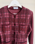 Cabernet Tarten Wool Ribbed Sleeve Jacket