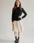 Black Sheer Silk Ruffle Blouse