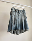 Denim A-Line Fringe Skirt