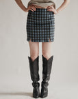 Lake Plaid Wool Mini Skirt
