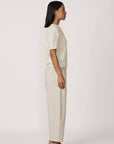 LAUDE the Label | Barrel Leg Corduroy Pant in Ivory