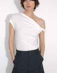 CUBIC - Slim-Fit One-Shoulder T-Shirt: White / UN - Hey Jude