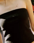 LA RELAXED - Pointelle Tube Top: Black / S - Hey Jude