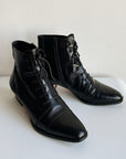 Obsidian Lace Up Leather Ankle Boots | Size 8