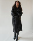 Ink Buttery Soft Leather Trench