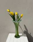 Moss Blown Glass Fluted Vase - Hey Jude
