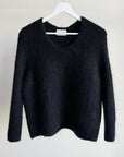 Black Fuzzy Cocoon Knit Sweater