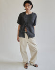 Sable Linen Asymmetrical Tee - Hey Jude