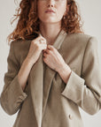 Stone Wool + Silk Double Breasted Blazer