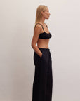 Le Cle | Smocked Bralette Top in Black