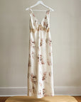 Cream Floral Linen Slip Dress