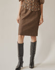 Umber Silk + Wool Tweed Skirt