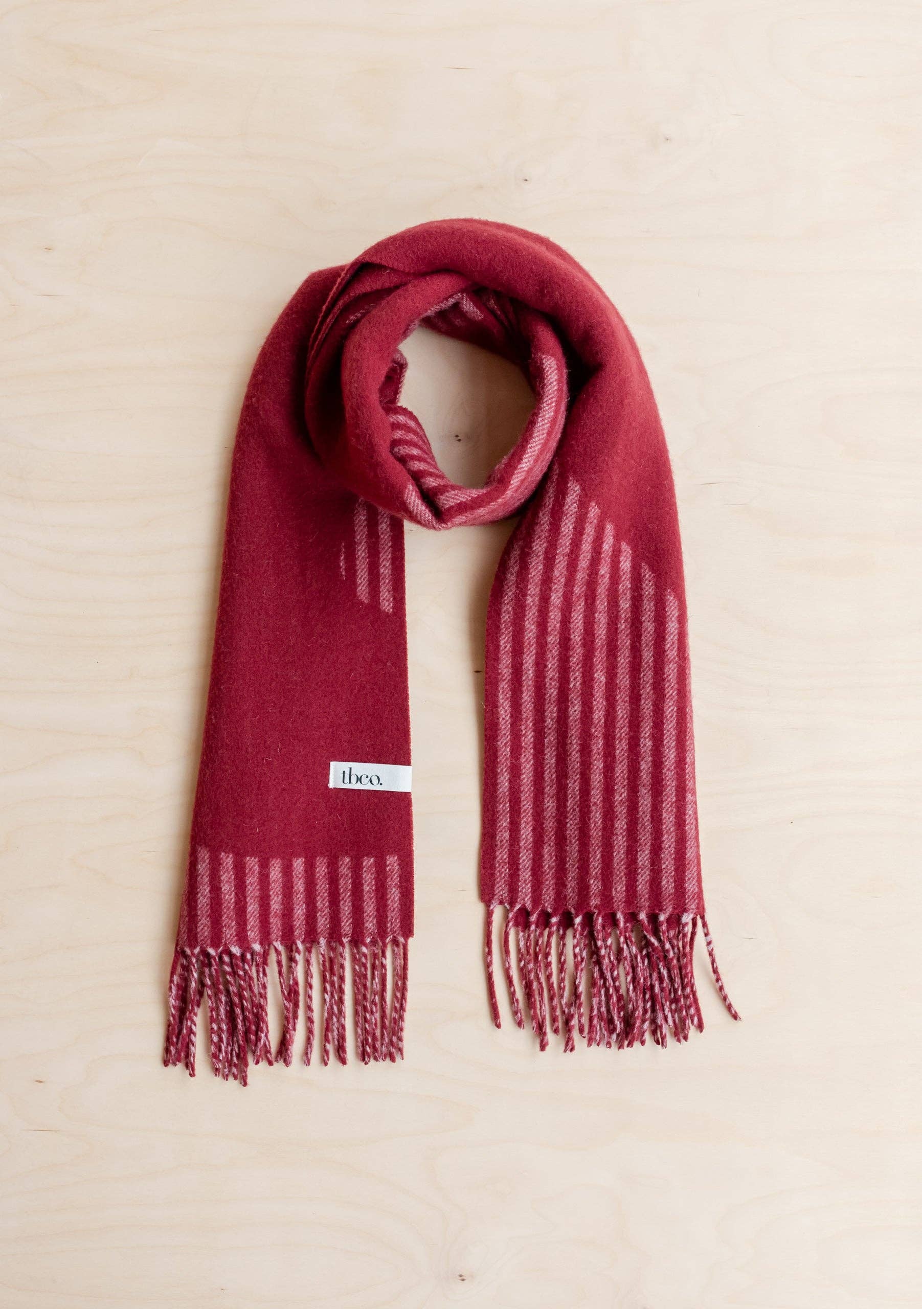 TBCo | Lambswool Oversized Scarf in Burgundy Wave