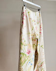 Ivory Silk Floral Pants