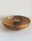 Teak Circular Ikebana Bowl