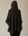 Charcoal Mohair Knit Hooded Cape