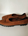 Cognac Leather Glove Style Slip Ons - Hey Jude