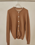 Camel Boxy Wool Cardigan