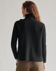 Black Asymmetrical Cashmere Wrap Cardigan - Hey Jude