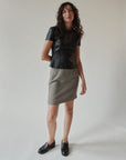 Coal Fitted Leather Top