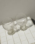 Textured Clear Glass Goblets - Hey Jude