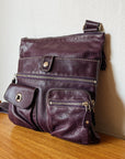 Grape Leather Y2K Utility Crossbody - Hey Jude