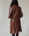 Vintage Escada Brown Leather Trench