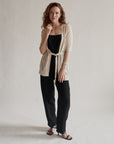 Cream Cotton + Linen Knit Cardigan
