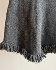 Charcoal Lambswool Fringe Skirt