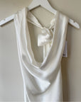 hijulez | Silk Draped Halter Top in Ivory