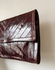 Bordeaux Eelskin Leather Clutch - Hey Jude