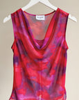 Berry Marbled Cowl Neck Sheer Top - Hey Jude