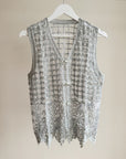 Powder Blue Beaded Embroidered Vest