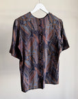Navy Paisley Silk Tee