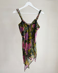 Floral Handkercheif Silk Beaded Cami