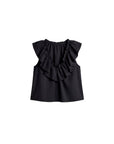 CUBIC - CUBIC Ruffle V-Neck Sleeveless Blouse: Black / S - Hey Jude