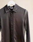 Onyx Mixed Silk Long Sleeve Blouse - Hey Jude