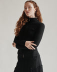 Black Cashmere Zipped Cardigan