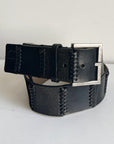 Onyx Patchwork Leather Belt - Hey Jude