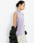 Cubic | Asymmetrical Sleeveless Tie-Neck Top in Lavender