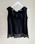 Black Silk Ruffle Tank - Hey Jude