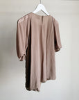 Mocha Silk Lace Detail Top