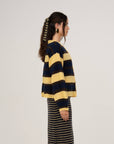 Carmen Says | Butter + Navy Alpaca Striped Cardigan