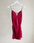 Cranberry Silk Slip Dress