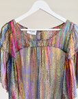Kaleidoscope Sheer Silk Draped Blouse