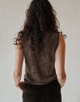 Snake Print Knit Sleeveless Top