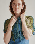 Blue Green Tonal Knit Caplet