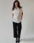 Ivory Silk Utility Button Up