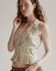 Seafoam Metallic Halter Top