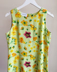 Lime Flowers + Fruit Summer Shift Dress